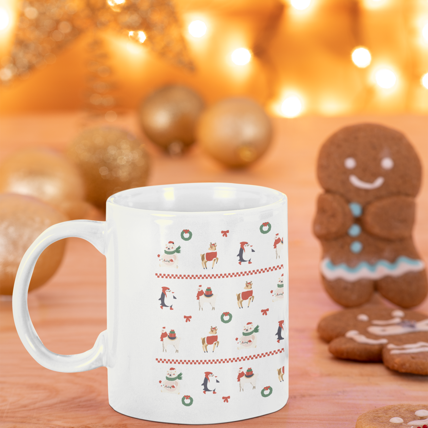 Holiday Animal Pattern — Cozy Christmas Mug 11oz