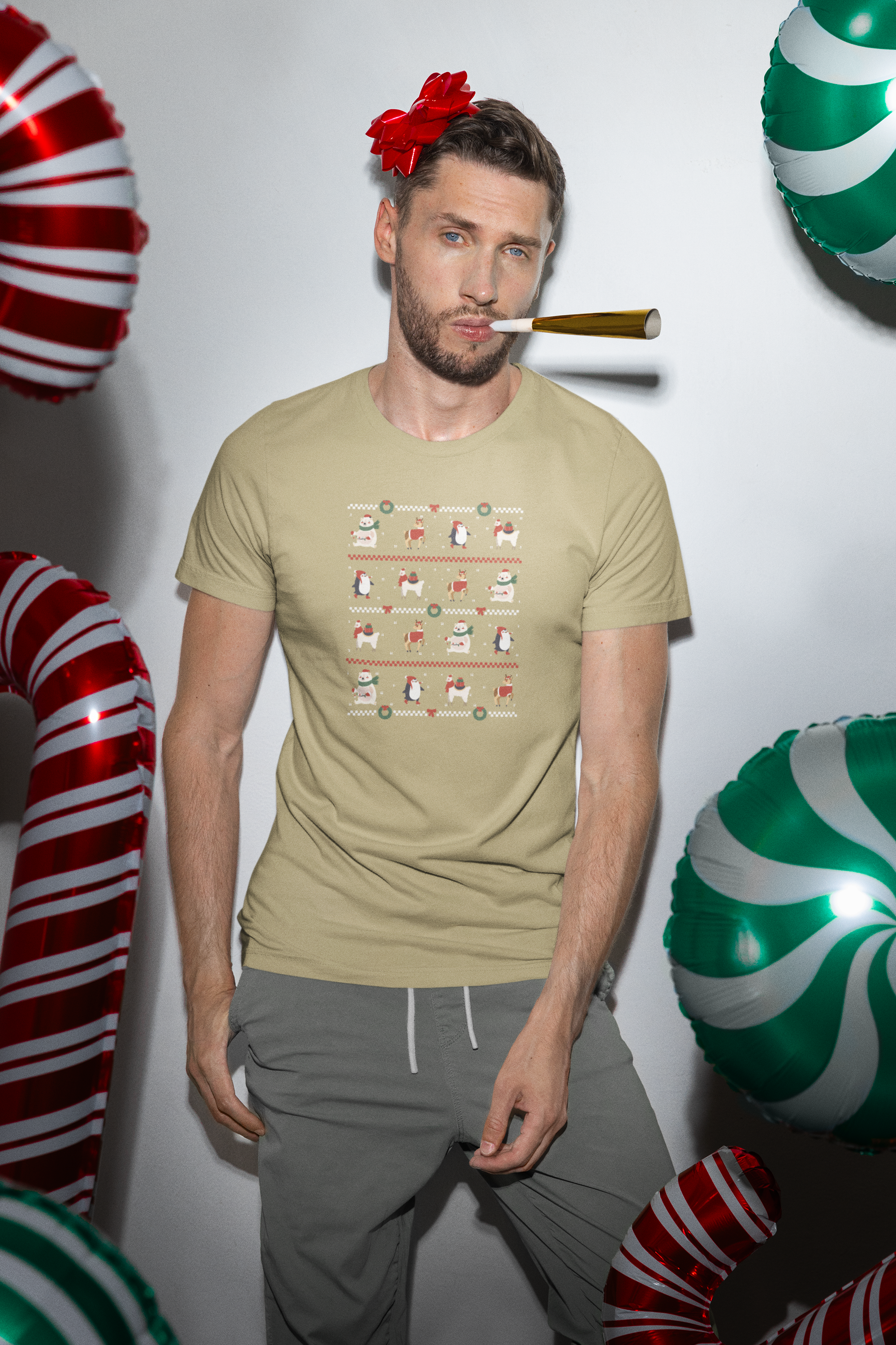 Funny Christmas Ugly Sweater Style T-shirt