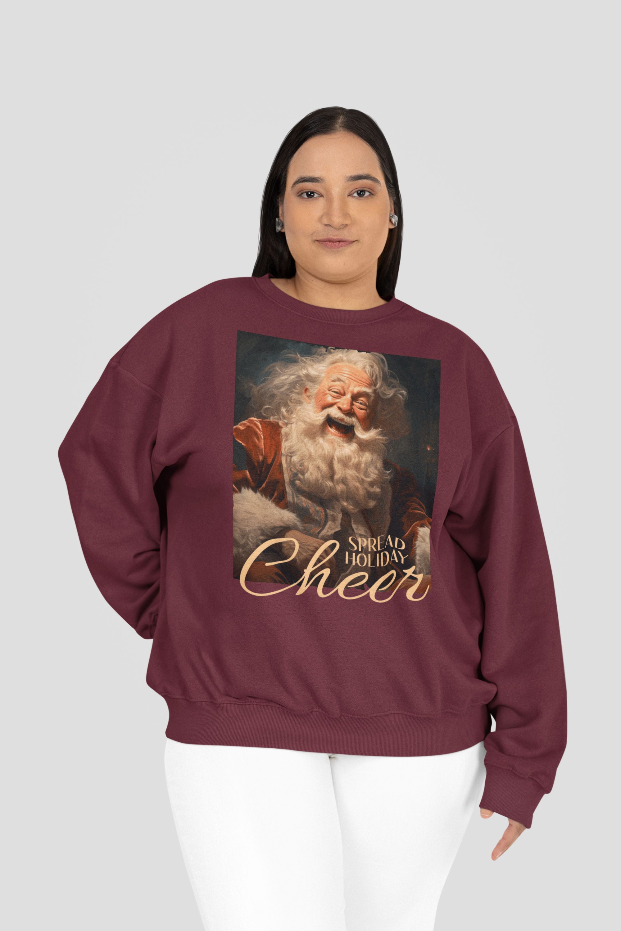 Spread Holiday Cheer — Vintage Santa Crewneck Sweatshirt