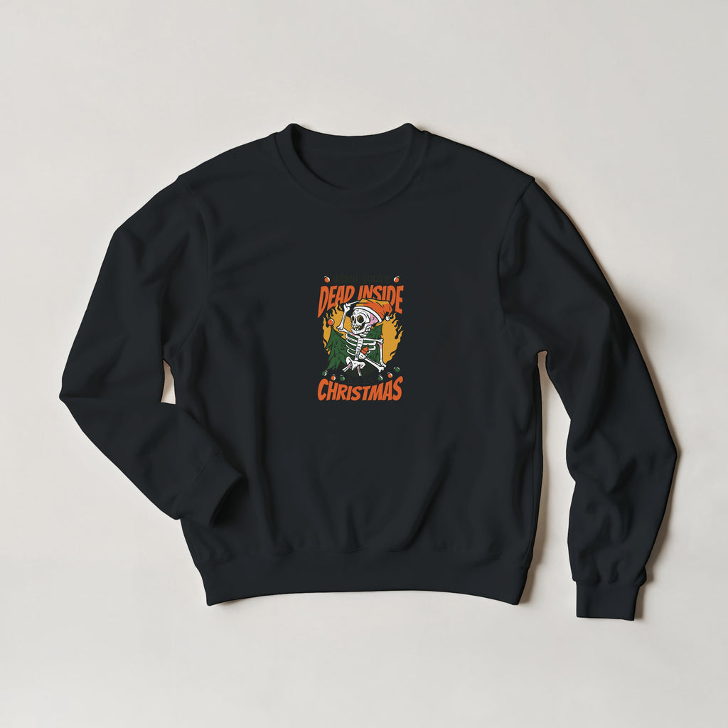Dead Inside but It's Christmas – Funny Skeleton Holiday Sweatshirt | Gildan 18000