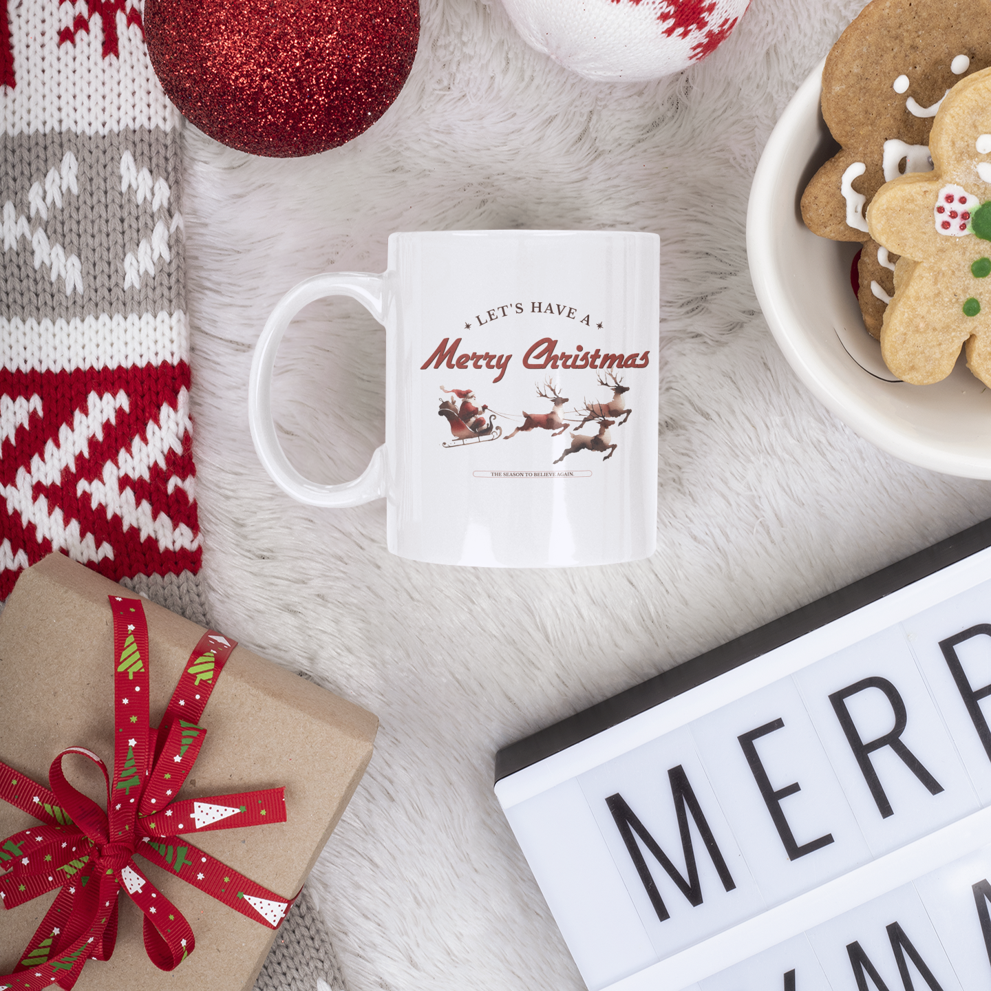 Let’s Have a Merry Christmas — Cozy Holiday Mug