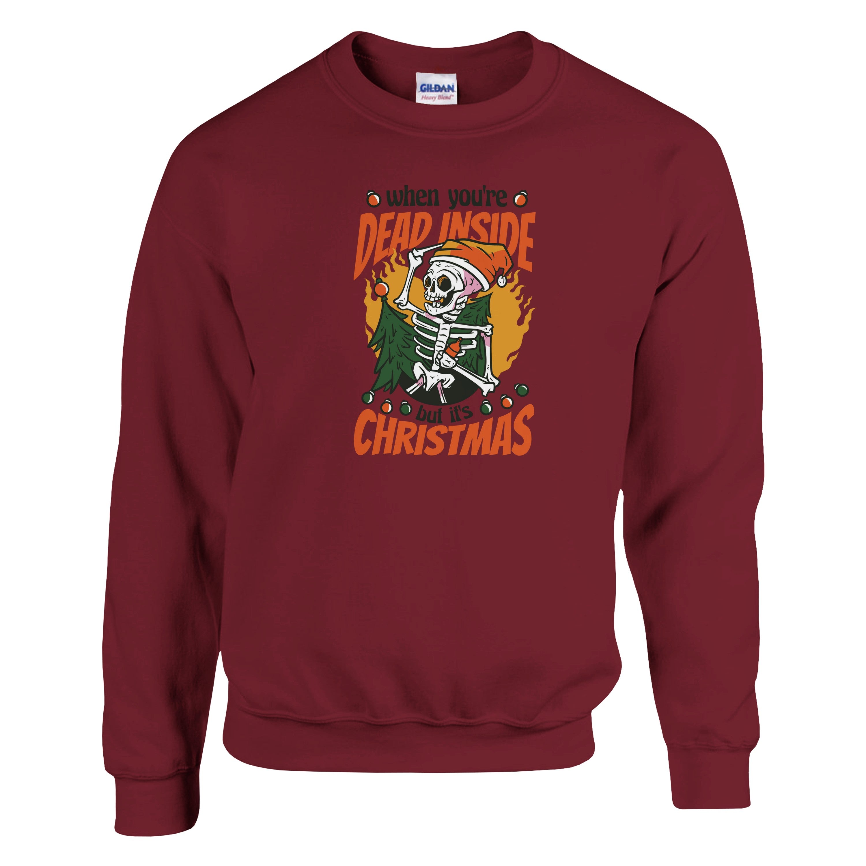 Dead Inside but It's Christmas – Funny Skeleton Holiday Sweatshirt