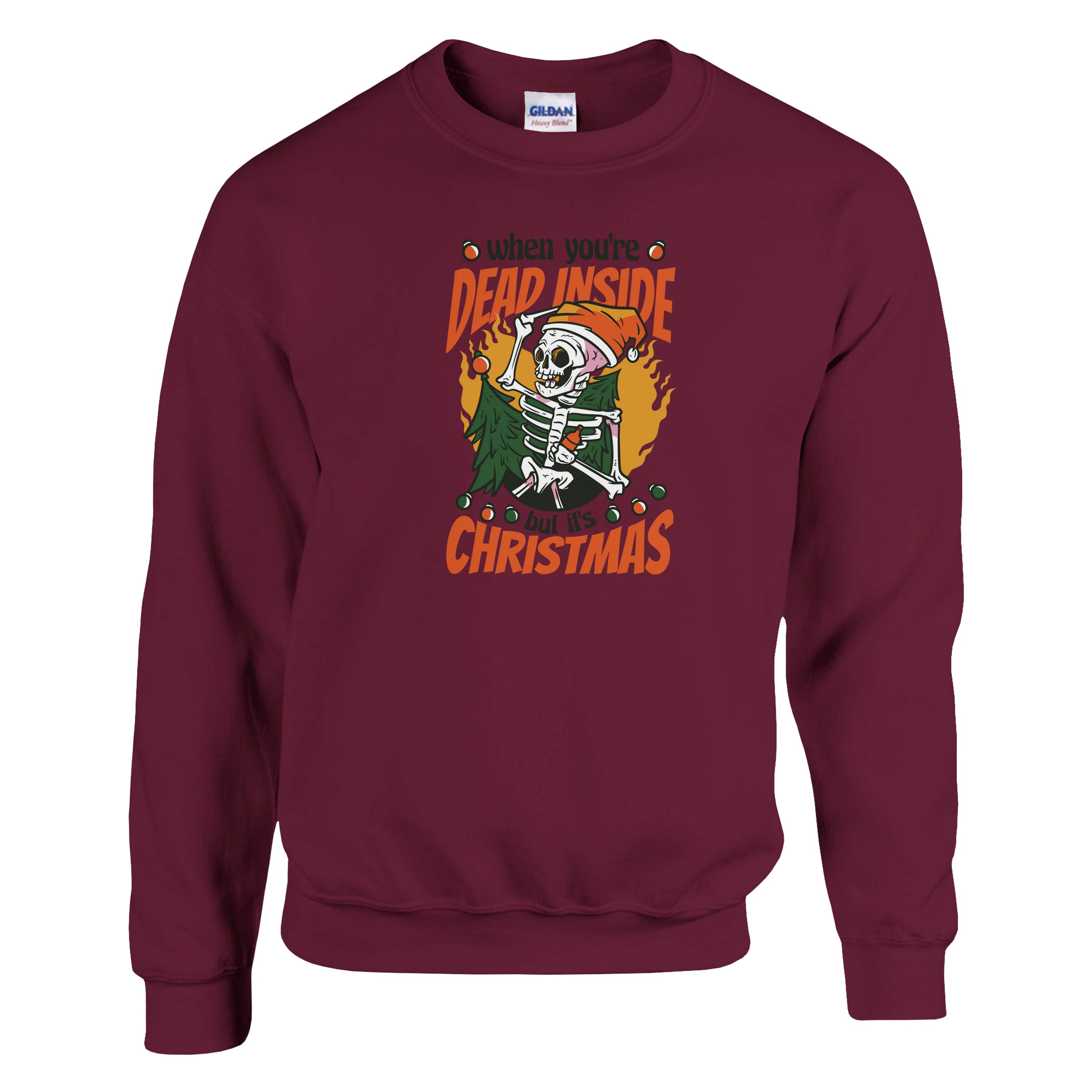 Dead Inside but It's Christmas – Funny Skeleton Holiday Sweatshirt