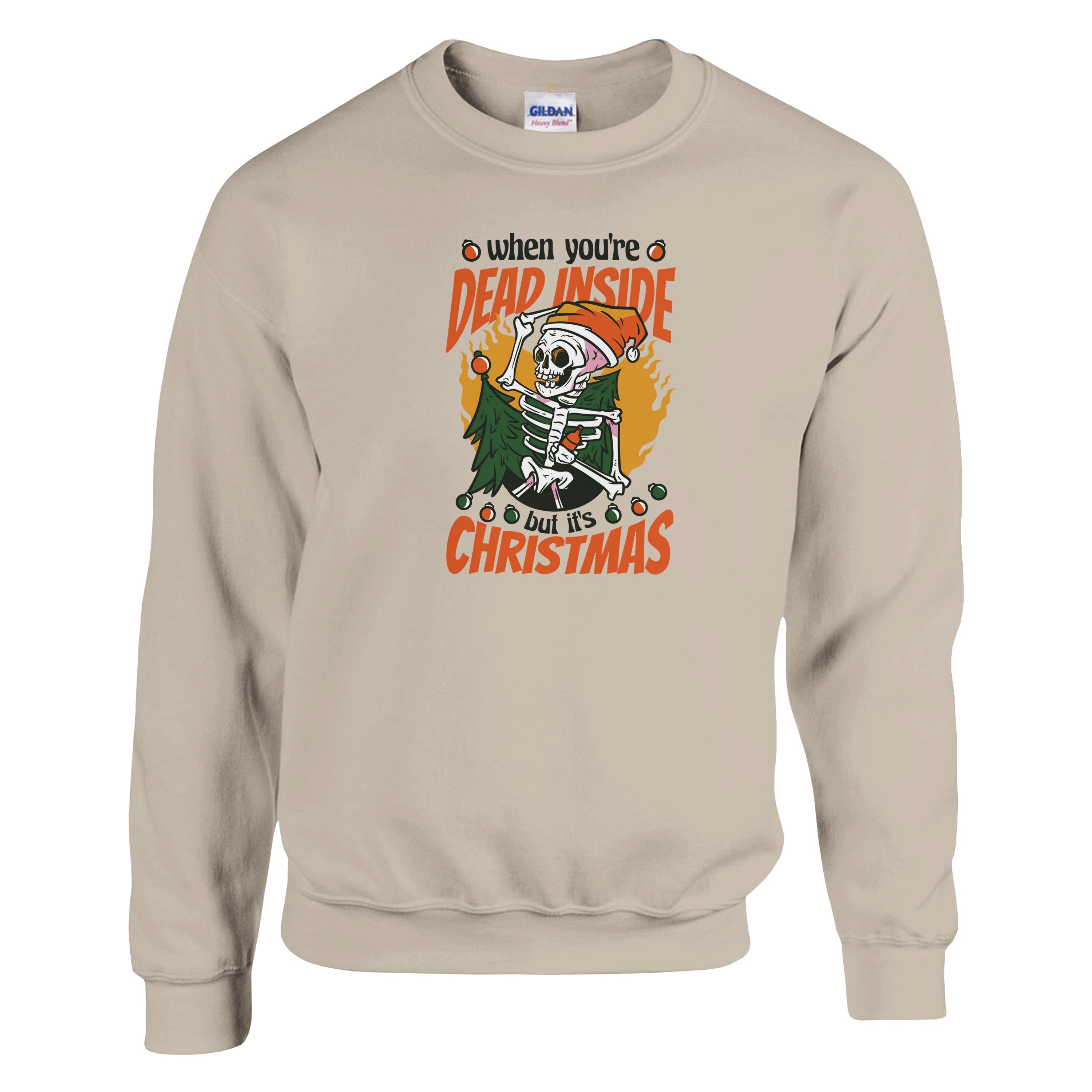 Dead Inside but It's Christmas – Funny Skeleton Holiday Sweatshirt
