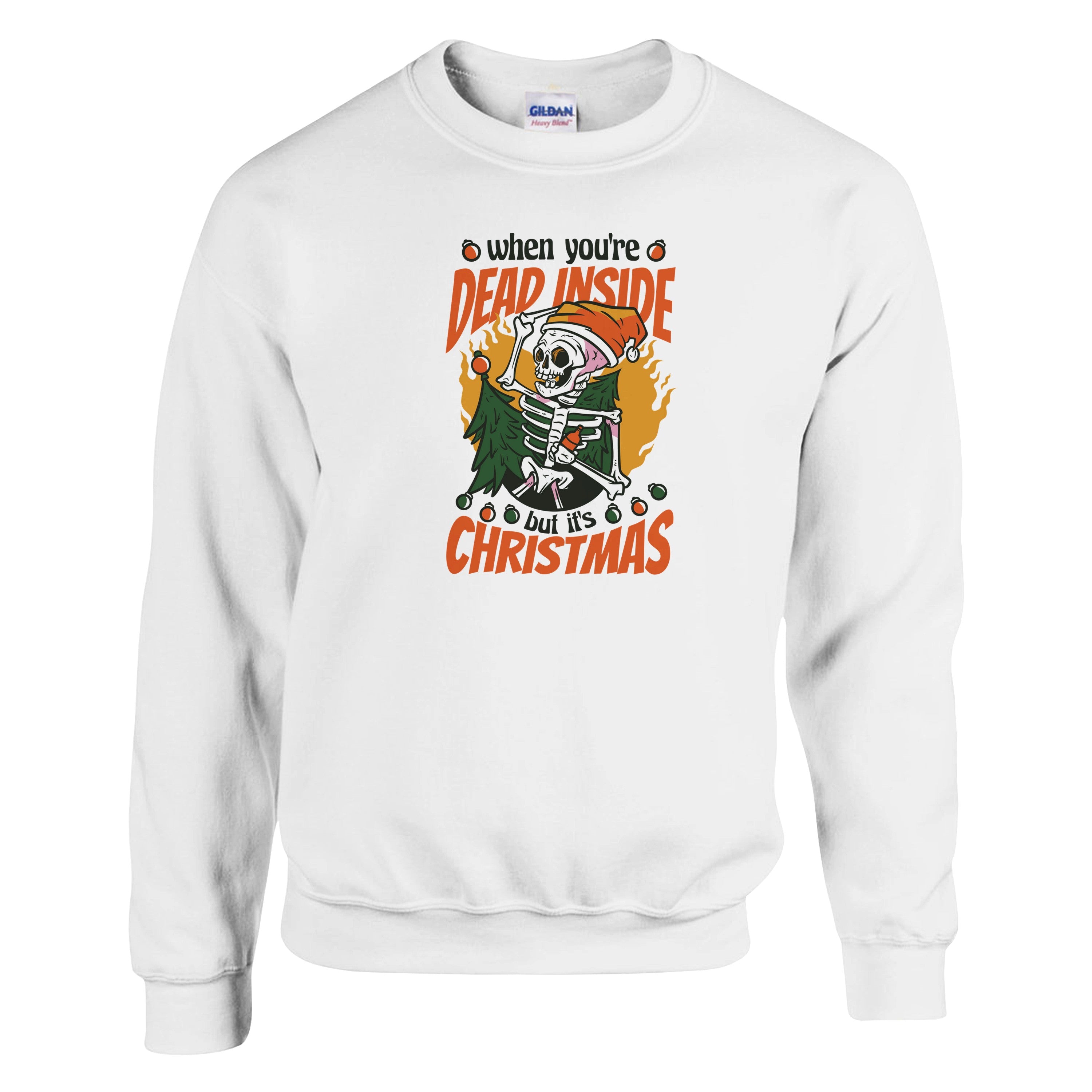 Dead Inside but It's Christmas – Funny Skeleton Holiday Sweatshirt