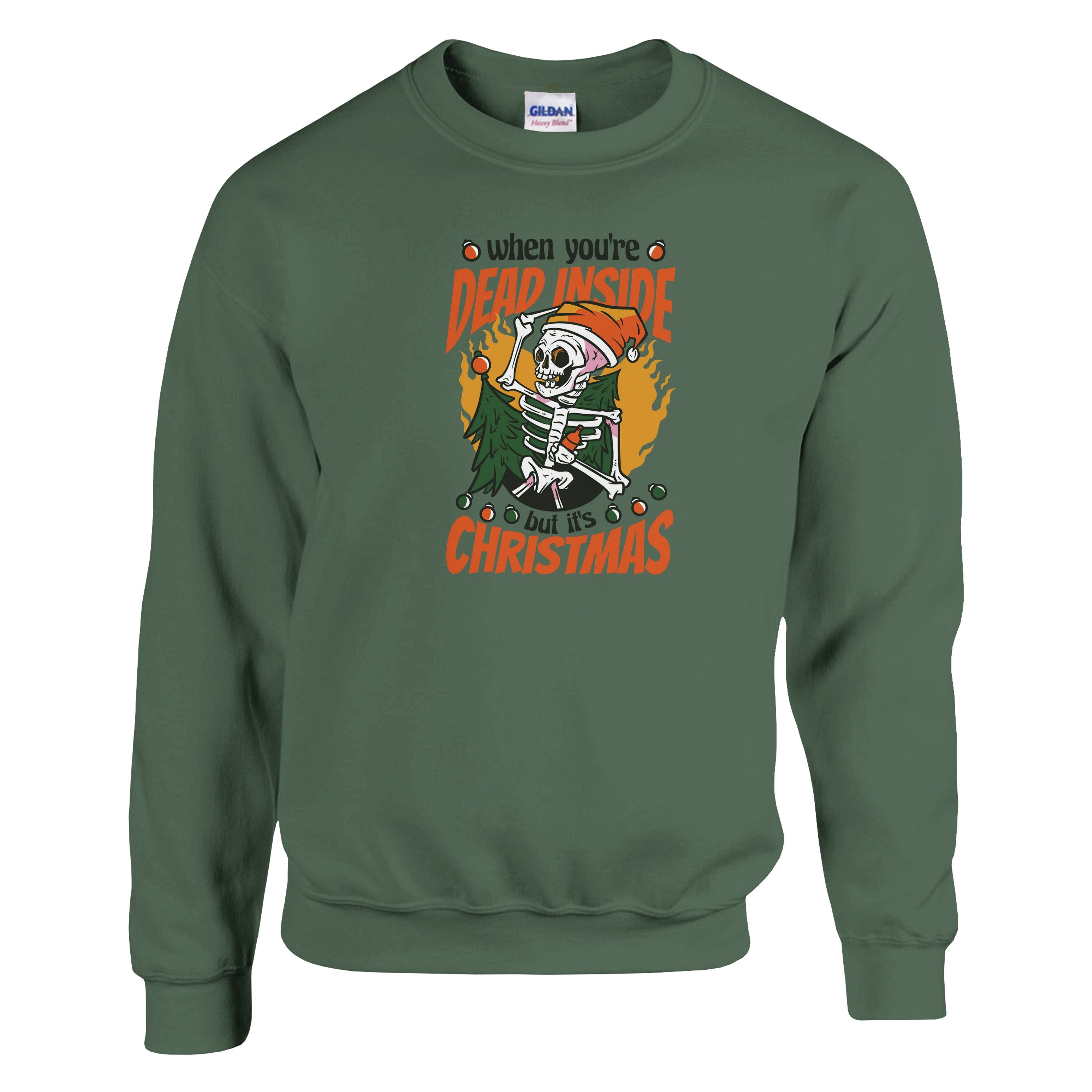 Dead Inside but It's Christmas – Funny Skeleton Holiday Sweatshirt