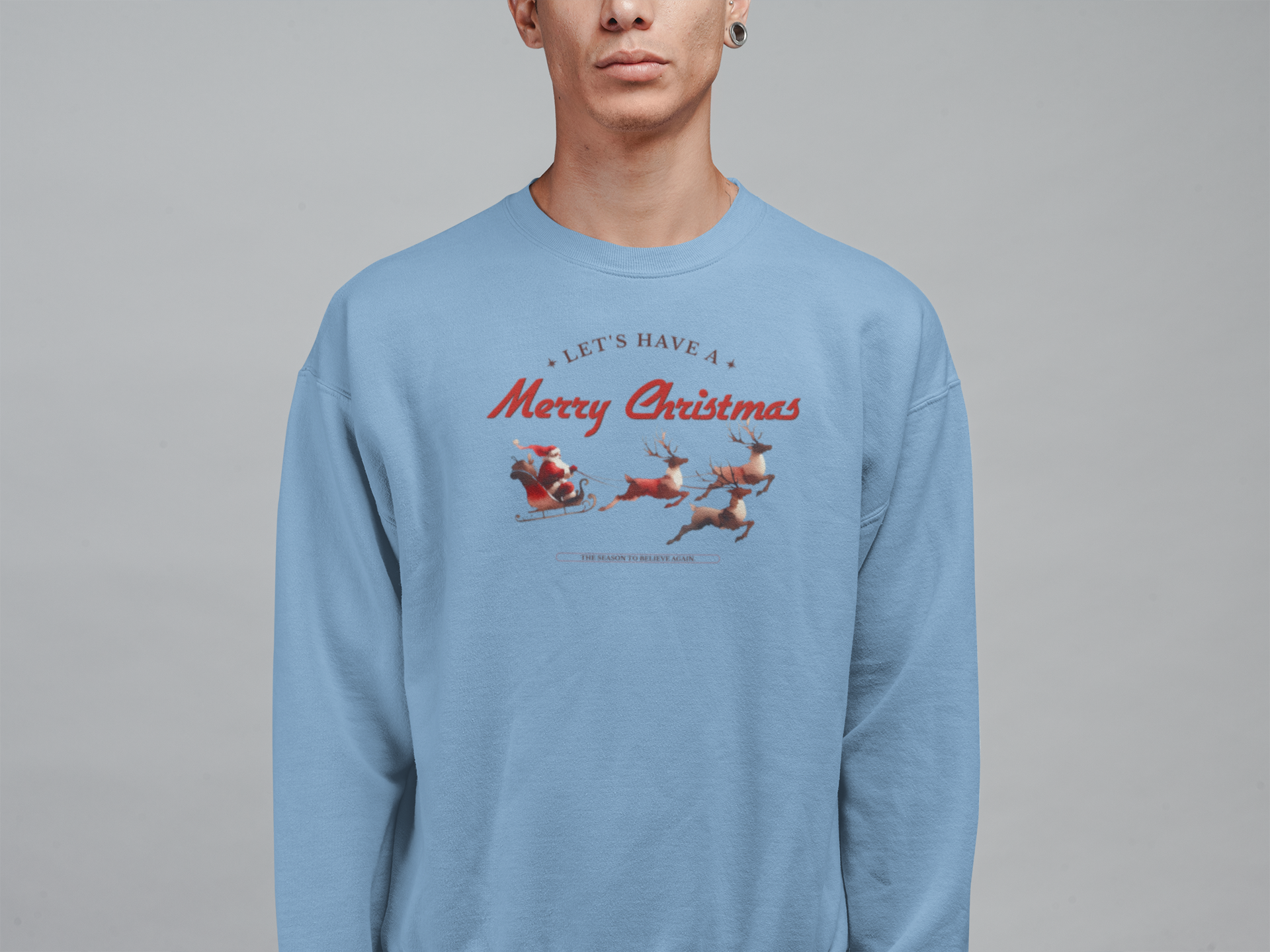 Let’s Have a Merry Christmas — Watercolor Crewneck Sweatshirt